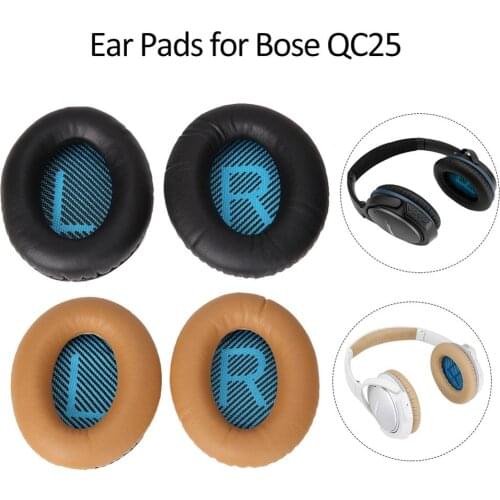 Hot 1Pair Replacement Ear Pads for Bose QC25 Headphones Leather SoundTrue Quiet Comfort Soft 2 QC25 AE2 QC2 QC15 Ear Cushions