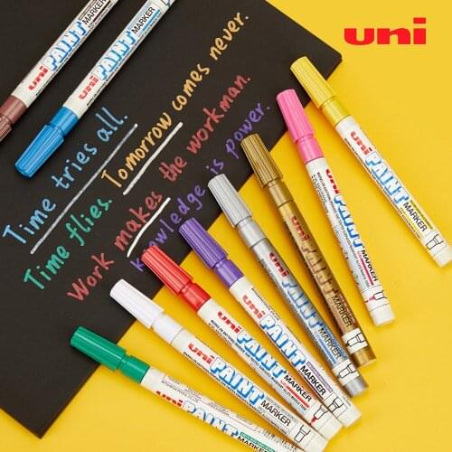 1 UNI Color Paint Pen PX-21 PAINT Medium-thickness Word Touch-up Pen 12 Color Marker Pen Graffiti Marker Pen Does Not Fade