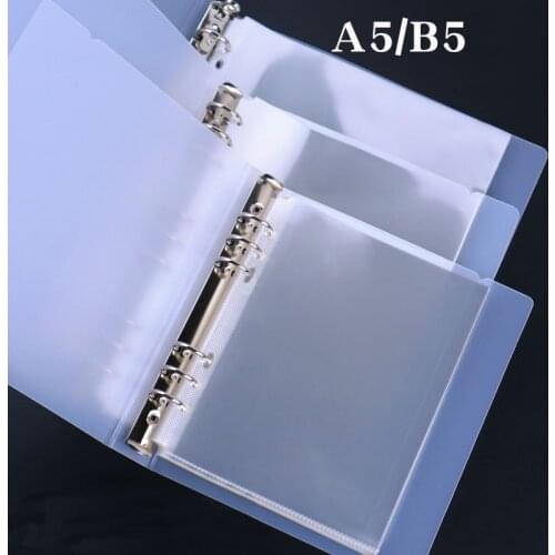 100Pcs/Set A5/B5 Transparent Loose Leaf Notebook Documents 6/9 Holes PVC Sheet Protectors Filing Bags Cards Holder Accessories
