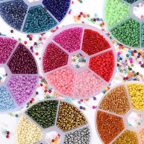 1box(about 54g)/lot 2mm Charm Czech Glass Seed Beads With Hole Candy Cream Color DIY For Jewelry Making Accessories Craft F0709