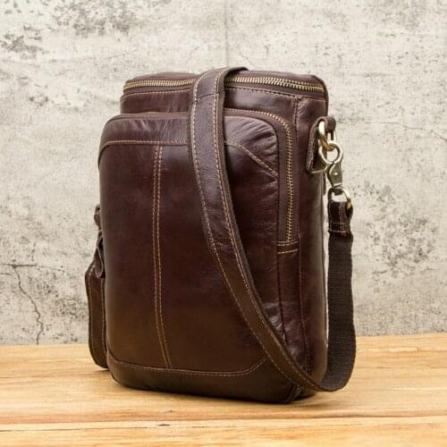 2021 Mens Genuine Leather Business Shoulder Bag Vintage Cross Body Sling Bag For Men Messenger Work Bags For Ipad Cell Phone