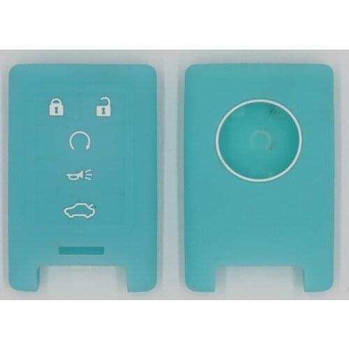 3PC Silicone Key Holder Keychain for Cadillac SRX Corvette C7 SLS 5 Button Smart Remote Control Key Case Cover Accessories