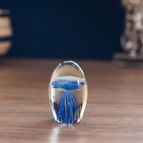 41*69mm Jellyfish Ornaments, Simulation Animals and Plants, Crystal Crafts, Desktop Decorations, K9 Decorative Ornaments