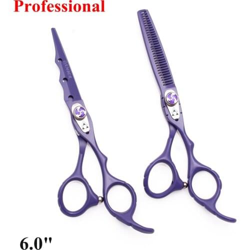 6.0 Hair Scissors Professional Hairdressing Cutting Scissors Barber Thinning Scissors 440C Japanese Steel Hair Cut Shears 1019