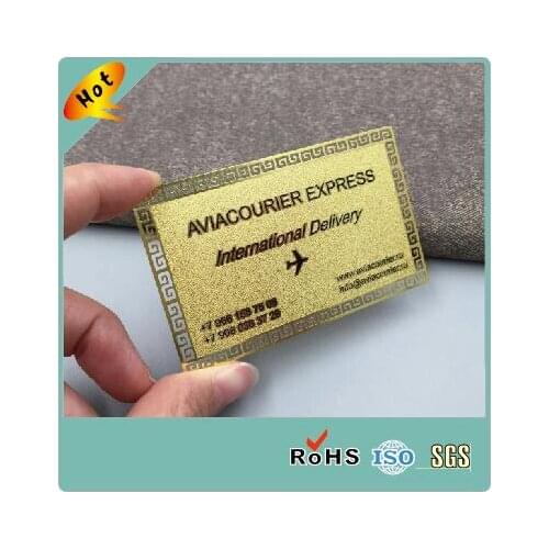 85.5*54*0.3MM Aluminum/ Stainless Steel Metal Business Card , Customized Embossed Gold Business Metal Cards With Hollow Out