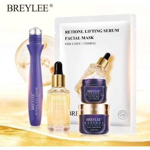 BREYLEE Retinol Series Anti Aging Face Mask Facial Essence Eye Cream Remove Wrinkles Fine Lines Tighten Firming Skin Care