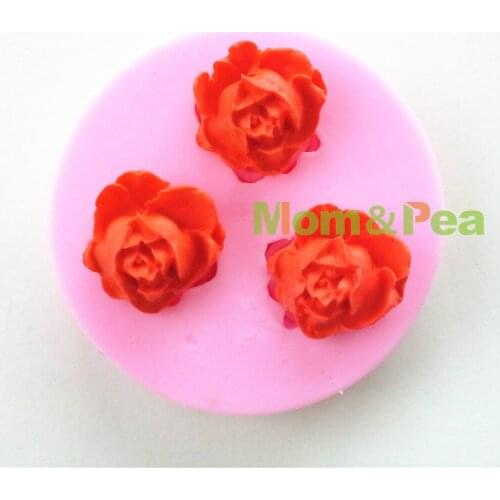 Free Shipping 3-Cavity Rose Shaped Silicone Mold Cake Decoration Fondant Cake 3D Food Grade Silicone Mould 0254