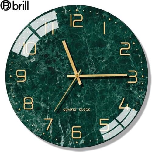 Large Modern Silent Wall Clock Glass Living Room Clocks Wall Home Decor Creative Marble Digital Clock Kids Room Wall Decoration