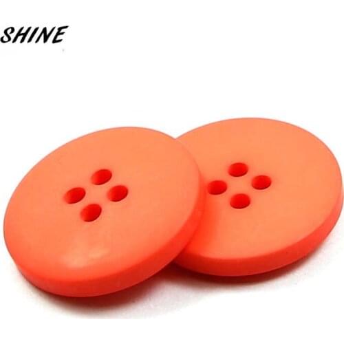 SHINE 50PCs Resin Sewing Buttons Scrapbooking Round Red Orange Yogon Four Holes 11.5mm\15mm\25mm Costura Botones decorate