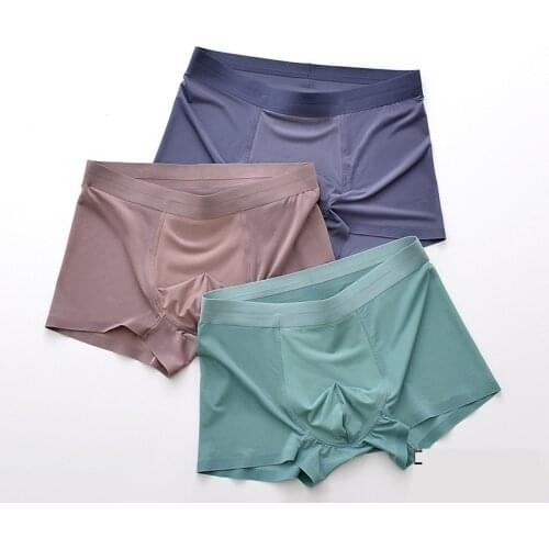 Men Underwear Boxers Breathable Summer Cool Silk Boxer Underpants Mens Comfortable Shorts Underwear Plus size 4XL 5XL