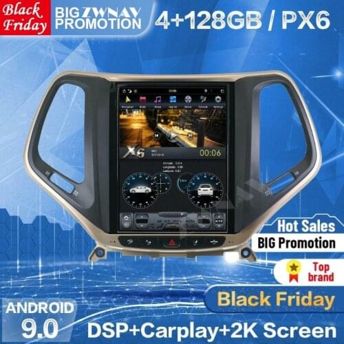 128G Tesla Screen Carplay For 2014 2015 2016 2017 2018 2019 JEEP Cherokee Android 9 Player GPS Radio Head Unit Auto Audio Stereo