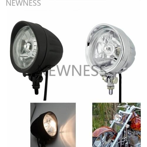 Motorbike 4.5'' Tri Bar Headlight For Harley Sportster Dyna Cafe Racer 4.5 inch Vintage Headlight Head Lamp Hi/Lo Beam Lights