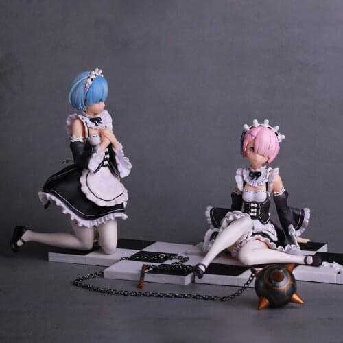 Anime Figure Re:Zero kara Hajimeru Isekai Seikatsu REM RAM Maids clothing PVC Action Figure Model Toys Figure Doll Gift