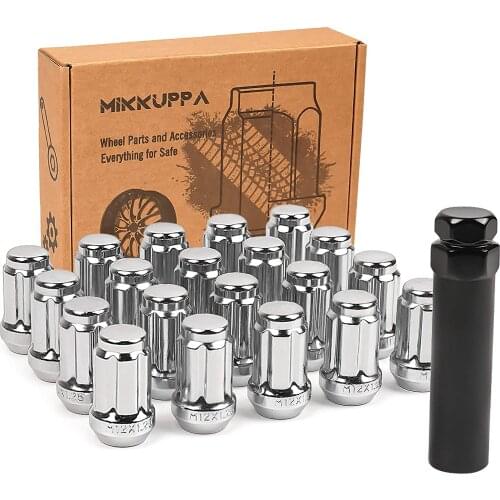 MIKKUPPA M12x1.25 Lug Nuts for Infiniti/Nissan Altima/Nissan Maxima/Subaru Aftermarket Wheel 20pcs Chrome Closed End Lug Nuts