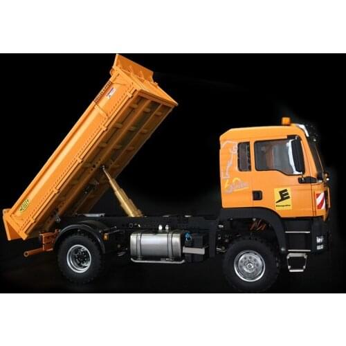 LESU 1/14 MAN TGS Hydraulic Cylinder Dumper Truck Tipper Metal 4*4 Chassis B Light Sound TH16801-SMT5