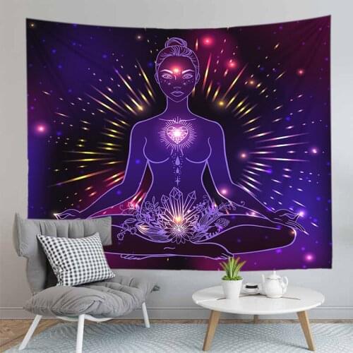 Indian Yoga Mandala Series Psychedelic Tapestry Art Fantacy Wall Hanging Polyester Blanket Tapestries Indoor Home Decoration