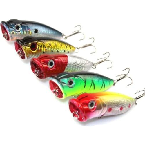 KKWEZVA 1pcs/lot 6.5cm/13g Popper Fishing Lure Hard Fishing Baits Top Water Lure Saltwater Fishing Lures for Pike Bass pesca