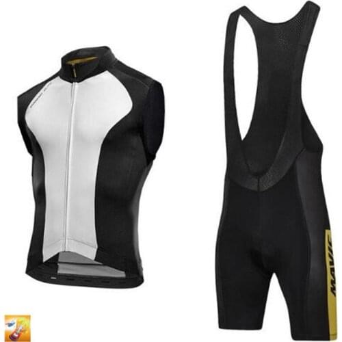 2019 Tour Team MAVIC Cycling Jersey Sleeveless 16D Bike Shorts Set MTB Ropa Ciclismo Bicycling Maillot Culotte Clothing
