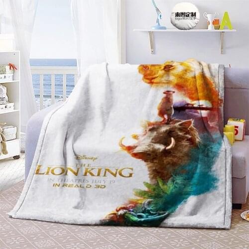 Disney Lion King Simba Series Animal Pattern Home Textile Comfortable Soft Coral Velvet Blanket Sofa Bedding Childrens Gift