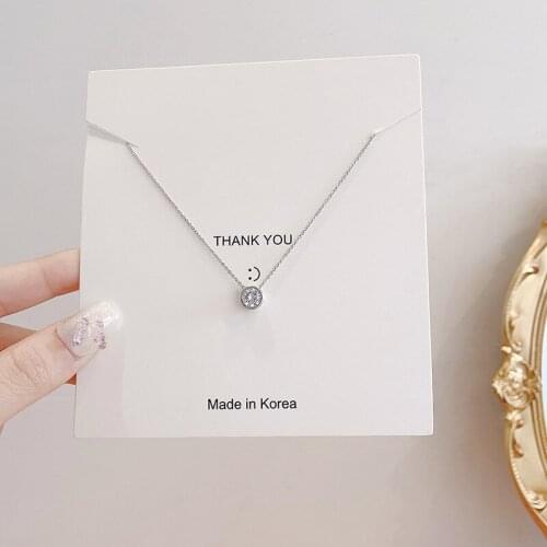 2021 New Single Gem Necklace Female Simple Niche Design Sense Bracelet Clavicle Chain Set Net Celebrity Simple Pendant