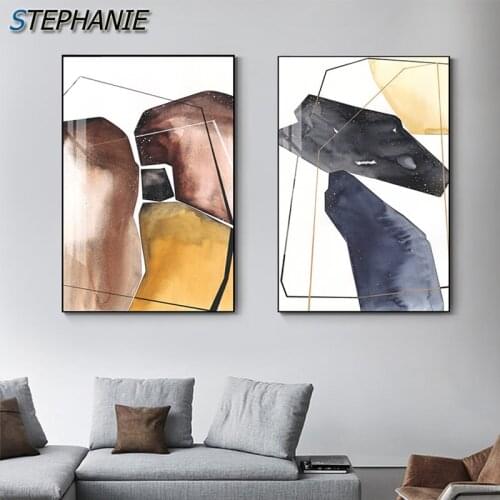 Nordic Color Block Posters and Prints Pop Canvas Painting Minimalist Wall Pictures for Living Room Abstract Wall Art Home Decor