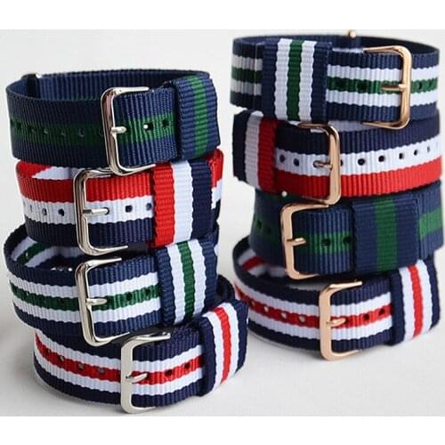 10PCS Wholesale 20mm 18mm Nato Watch Straps Nylon Strap Nylon Watchbands Army Military Fabric Woven Band Buckle Bracelet Men