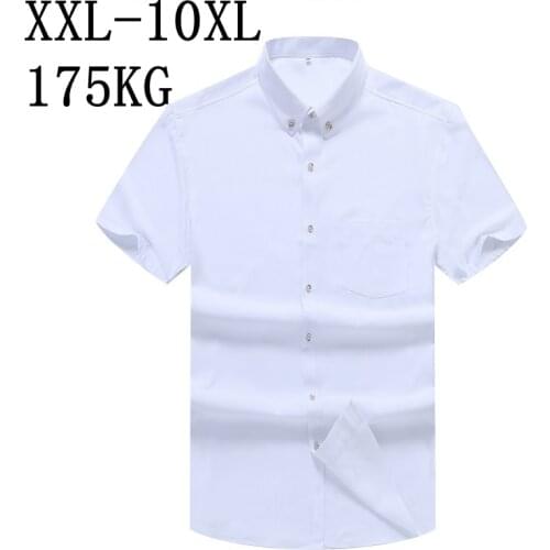 10XL 8XL 7XL 6XL New Summer Business Formal Shirt Men Brand Clothing Short Sleeve Loose Social Casual White Dress Shirts For Man