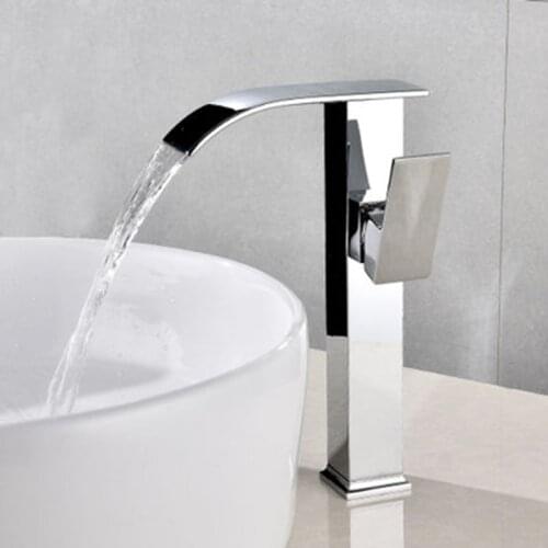 Basin Faucets Waterfall Bathroom Faucet Single handle Basin Mixer Tap Bath Black Bronze Faucet Brass Sink Water Crane Chrome Tap