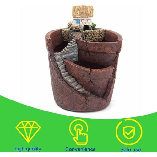 Succulent Plant Creative Plants Pot with City of Sky Flowerpot Combination Resin Pot Flower Basket House Planter Pot