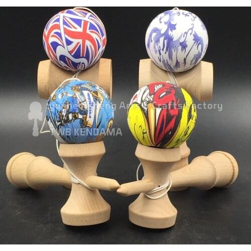 TWB retail Hot kendama fire and Skull ball paint with log handle costomize