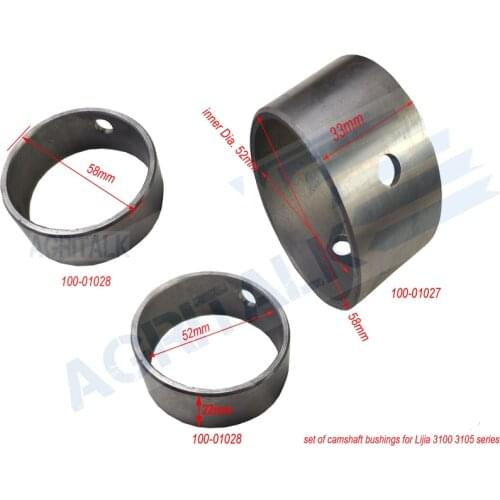 Fujian Lijia SL3100 / SL3105 series, the set of camshaft bushes, part number: 100-01027 (big 1ps)+ 100-01028 (small 2ps)