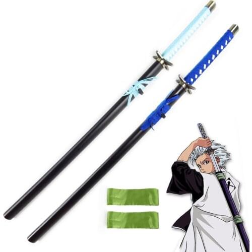 [Funny] 100cm Cosplay Anime Bleach weapon Hitsugaya Toushirou Katana wooden Sword Costume party Anime show Japan samurai sword