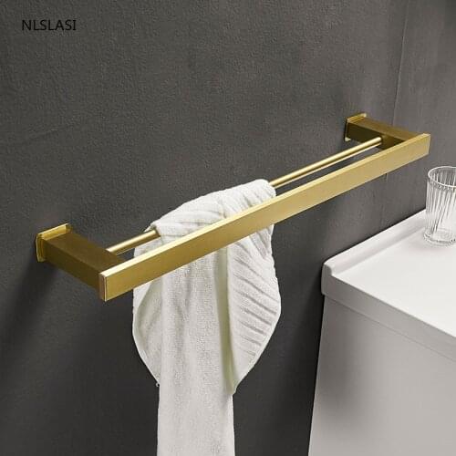 European Golden Hand Towel Holder Paper Holder Wall Mounted Hand Towel Bar Aluminum Roll Holder Bathroom Accessories Storage