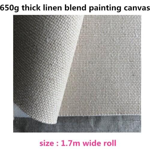 1.7m wide 650gsm heavy canvas linen blend canvas roll for artists