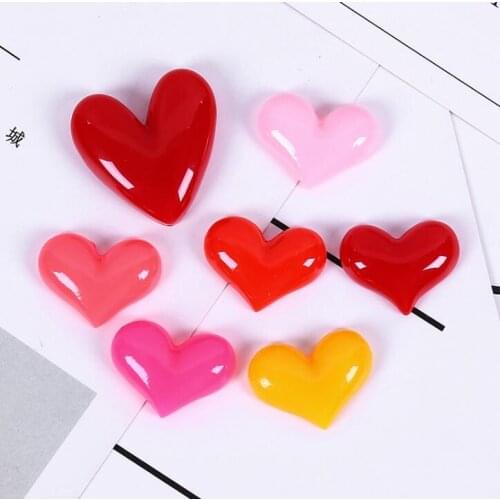 10pcs/lot Kawaii heart Flat back Resin Cabochons for Bows Accessories Flatback Cabochon DIY Phone Decoration Scrapbooking