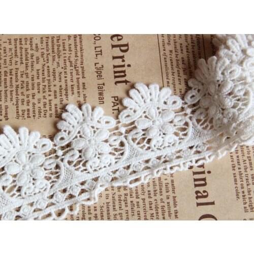 10yards!!! 5cm Wide High Quality Off White Embroideried Lace Trimming