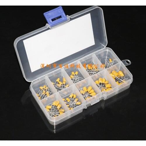 100pcs 1uf - 100uf 16v 10 specifications × 10pcs tantalum capacitor set