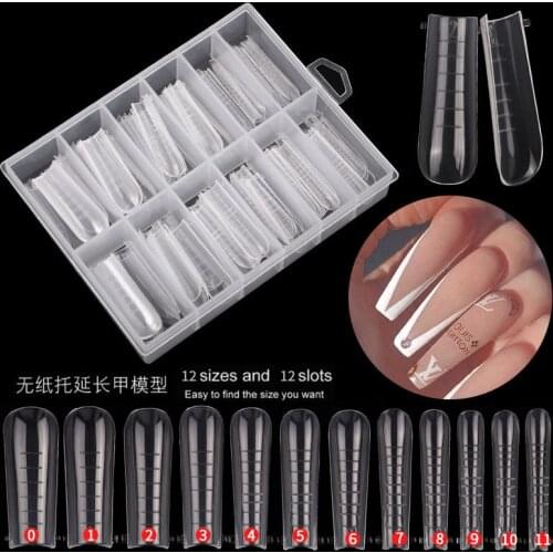 120pcs Quick Building Mold Nail Extension False Nails Ballerina Finger Tips Acrylic Extension Mold Gel Manicure Extension Tools