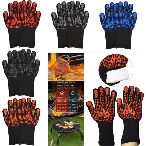 1472℉ Extreme Barbecue Oven Gloves Hot Food Anti-slip for BBQ Cooking Use