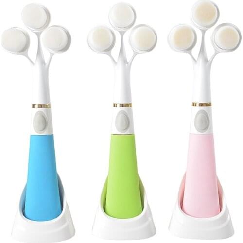 19cm high quality white nylon hair powder blusher foundation Brush pink green blue plastic handle face Brushes Tools