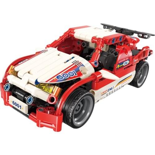 257pcs Enlightenment Assembled Building Blocks 6001 Mould Power Series Pull Back Racing Red Shadow Run Wolf Model Toy Gift