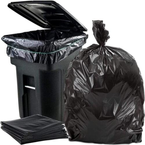 50 Pcs/Set Big Capacity Trash Bag Heavy Duty 15 Gallon Extra Large Commercial Trash Bag Garbage Yard Black Hotel Market TrashBag