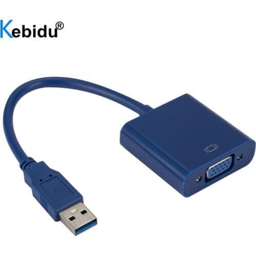 Kebidu Video Display Card USB 3.0 To VGA Cable Adapter Multi-Display Converter Adapter for PC Laptop Monitor Windows 7/8/10