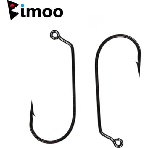 Bimoo 20PCS High Carbon Steel 60 Degree Jig Hook Thicked Saltwater Freshwater Soft Worm Hooks 1# - 6/0