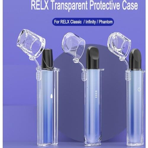 For RELX infinity / Phantom / Classic With Lanyard Ring Transparent Case Plastic Protecting Cover For RELX 1/4/5 Anti-Dust Case