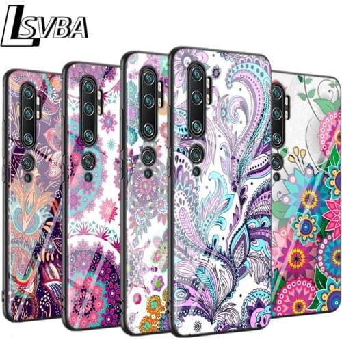 For Xiaomi 10 CC9 A3 Lite Phone Case Flower Mandala Henna For Xiaomi Redmi Note 9 9S Max 8T 8 8A GO Pro Matte Black Cover
