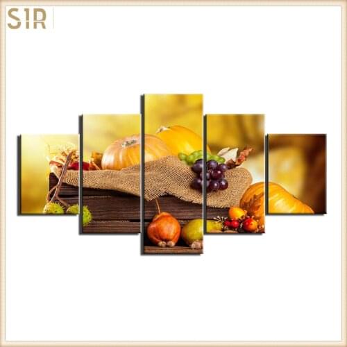Food Restaurant Hotel Decoration Wall Art HD Five Poster Printing Oil Painting Home Mural Delicious Poster For Dining Room Decor