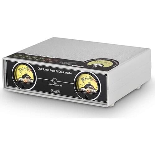 MIC+LINE Dual Analog VU Meter DB Panel Display Stereo Audio Visualizer Sound Level Indicator for Power Amplifier,EU Plug