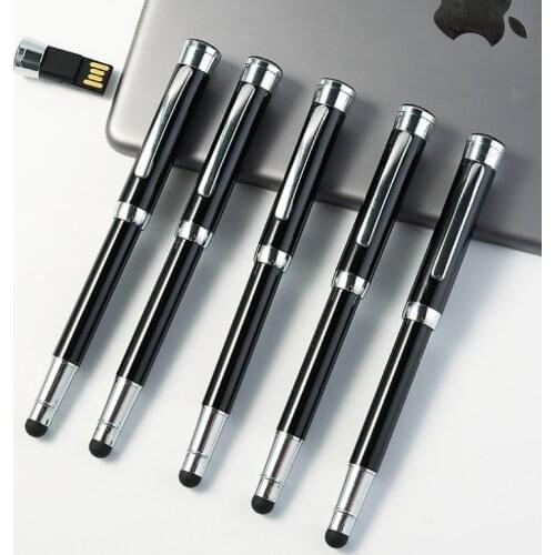 Creative Touch Screen Ball Point Pen USB Flash Drive 2.0 Memory Stick 4GB 8GB 16GB 32GB 128MB Pendrive Business Gift Writing Pen