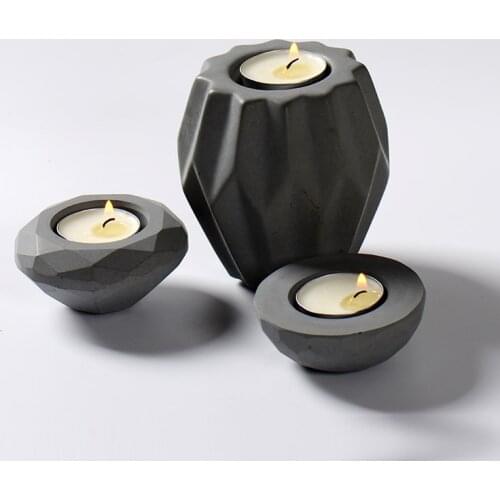 Candle Holders Mold Silicone Concrete Geometry Candlestick Mould Handmade DIY Cement Decorative Tool